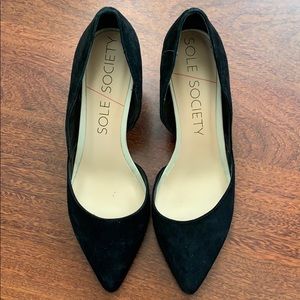 Black Suede Wedge Heel